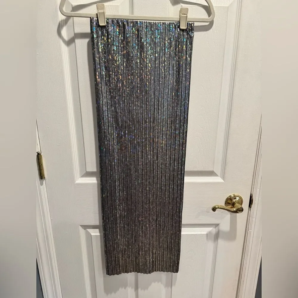 Topshop iridescent pleated midi skirt US size 2